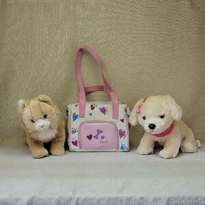 Pink and White Barbie Tote Bag Woth Puppy And Kitty